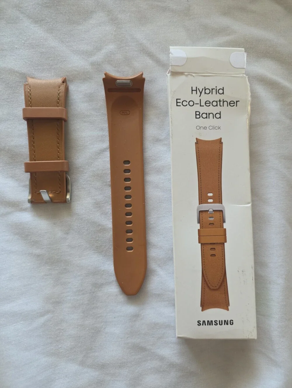 SAMSUNG Galaxy Watch 6, 5, 4 Hybrid Eco Leather Band, M/L ET-SHR96 One Click